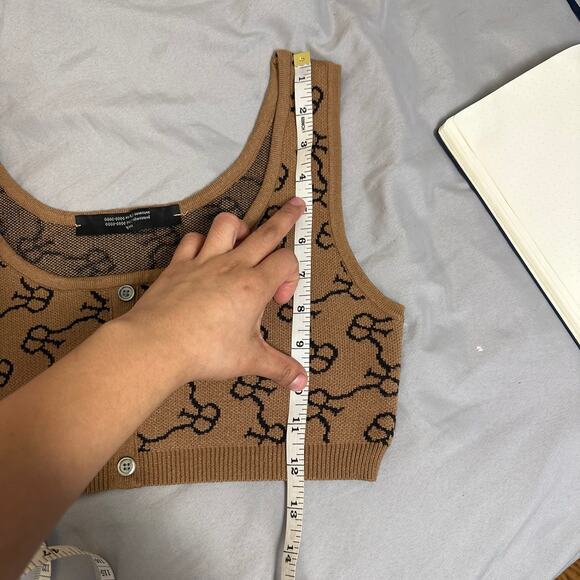 ROKH Logo Crop Tank Bra Top Size Large Brown Black - Picture 11 of 11